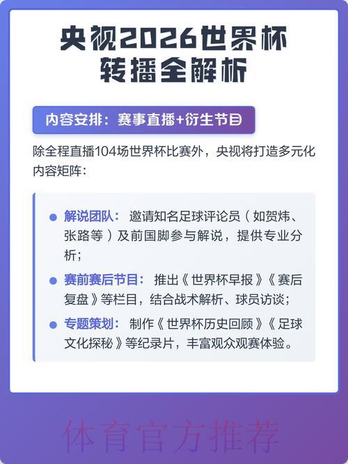 2026世界杯全程直播收看完全攻略